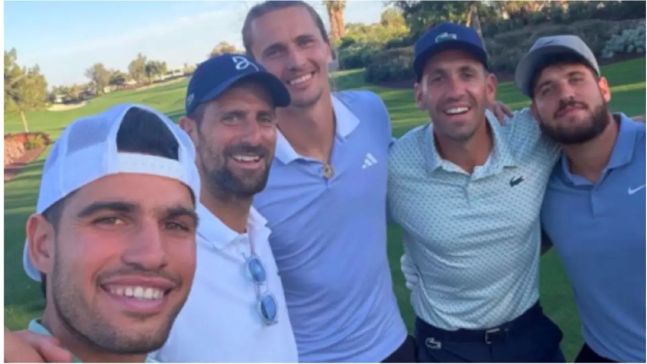 Alcaraz, Djokovic and Zverev spotted playing golf together